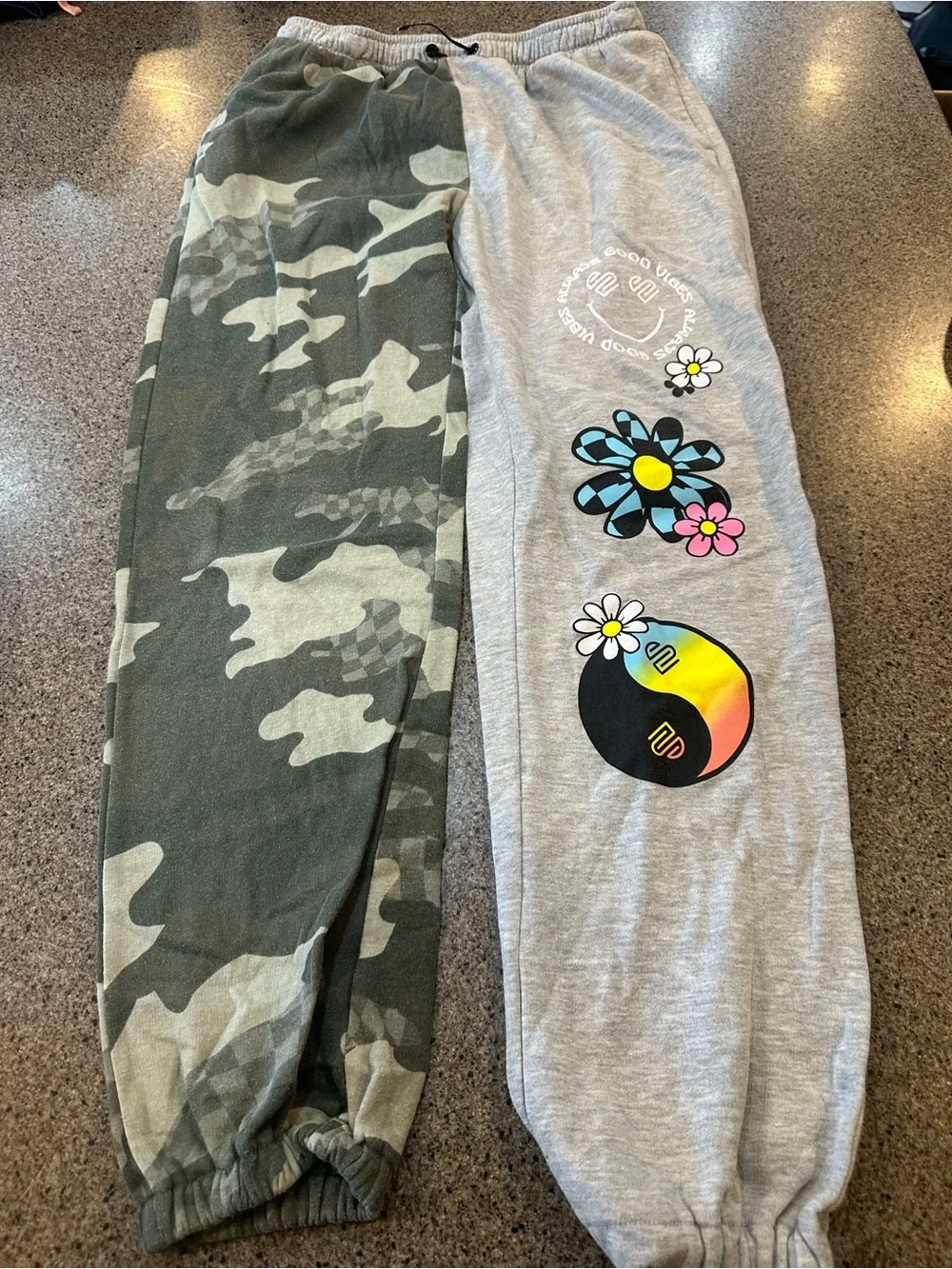 Justice Green Camo & Gray Graphic Jogger Sweatpants